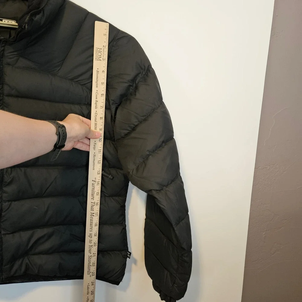REI Puffer Jacket Mens Large Black Full Zip Down Lightweight Fall Coat Outdoors